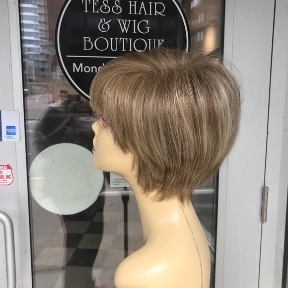 Wig blonde mix angle cut short fall style wig main image 8
